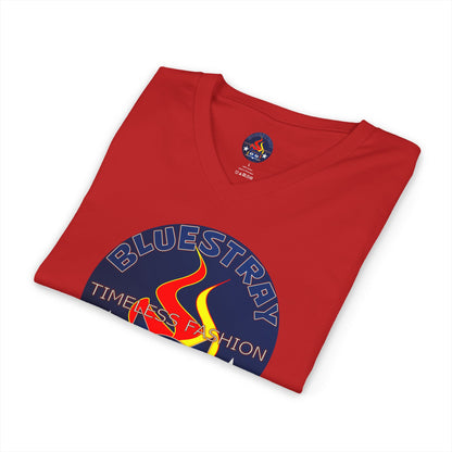 Time Station Equestrian Bluestray Cat V-Neck Tee