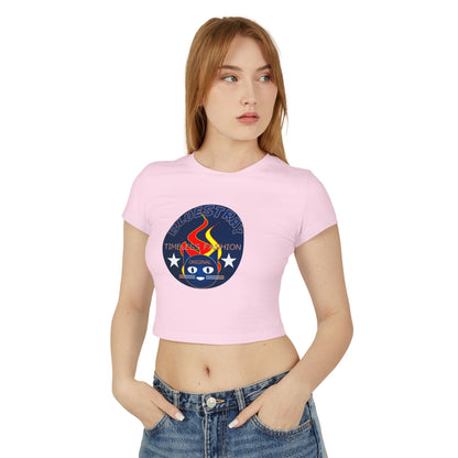 Women’s Baby Tee — Bluestray Flame Cat Logo Crop Top
