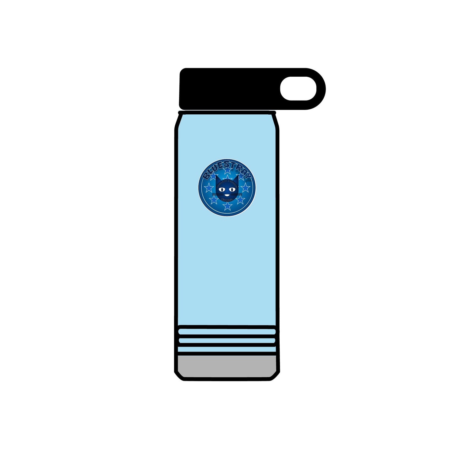 20oz Stainless Water Bottle with Bluestray Galaxy Cat Sticker — Cute Space Kitty Travel Bottle