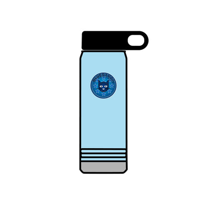 20oz Stainless Water Bottle with Bluestray Galaxy Cat Sticker — Cute Space Kitty Travel Bottle