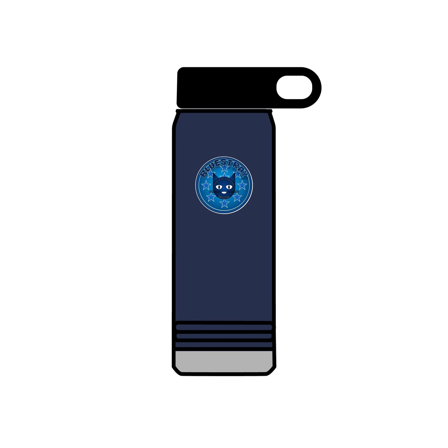 20oz Stainless Water Bottle with Bluestray Galaxy Cat Sticker — Cute Space Kitty Travel Bottle