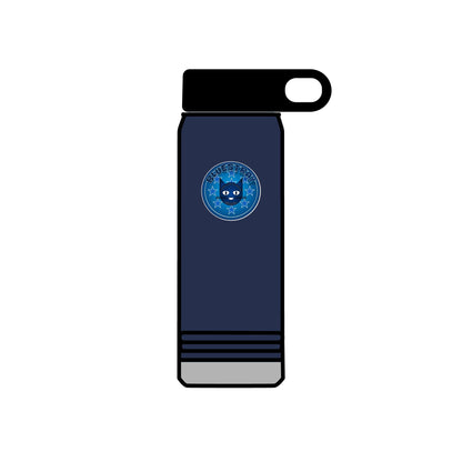 20oz Stainless Water Bottle with Bluestray Galaxy Cat Sticker — Cute Space Kitty Travel Bottle