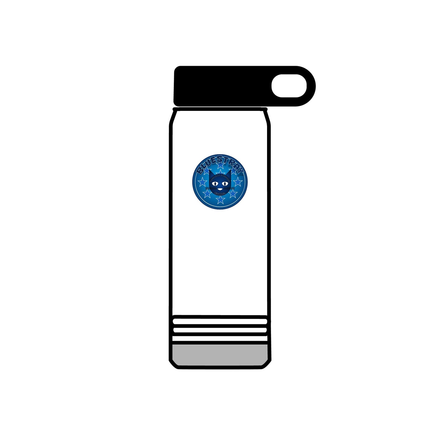 20oz Stainless Water Bottle with Bluestray Galaxy Cat Sticker — Cute Space Kitty Travel Bottle