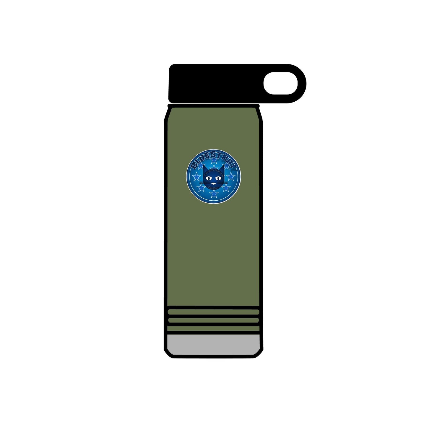 20oz Stainless Water Bottle with Bluestray Galaxy Cat Sticker — Cute Space Kitty Travel Bottle
