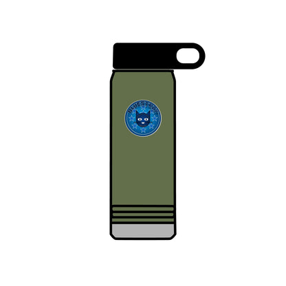 20oz Stainless Water Bottle with Bluestray Galaxy Cat Sticker — Cute Space Kitty Travel Bottle