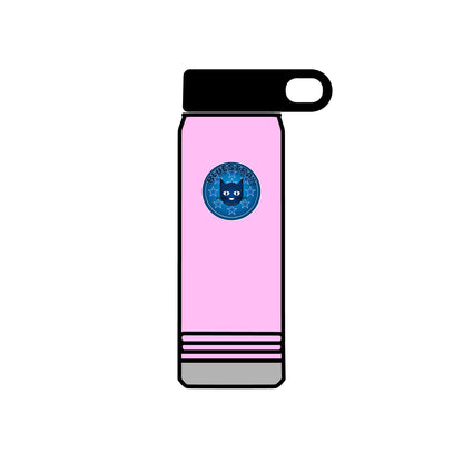 20oz Stainless Water Bottle with Bluestray Galaxy Cat Sticker — Cute Space Kitty Travel Bottle