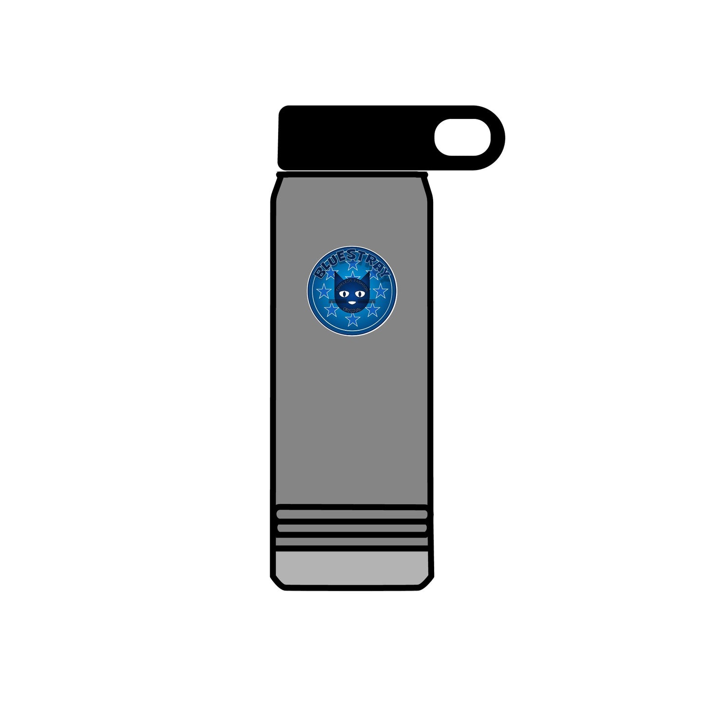20oz Stainless Water Bottle with Bluestray Galaxy Cat Sticker — Cute Space Kitty Travel Bottle