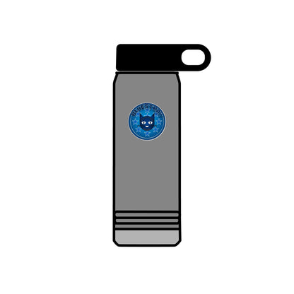 20oz Stainless Water Bottle with Bluestray Galaxy Cat Sticker — Cute Space Kitty Travel Bottle