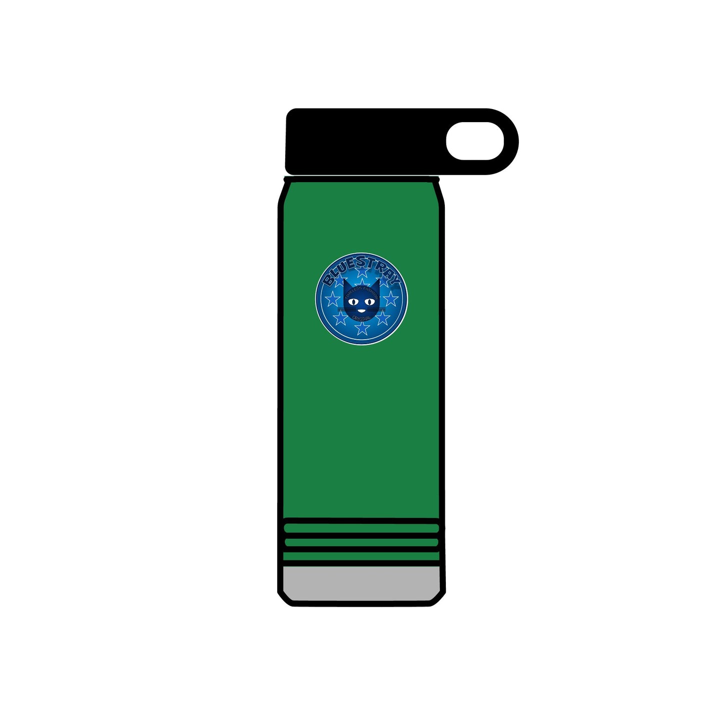 20oz Stainless Water Bottle with Bluestray Galaxy Cat Sticker — Cute Space Kitty Travel Bottle