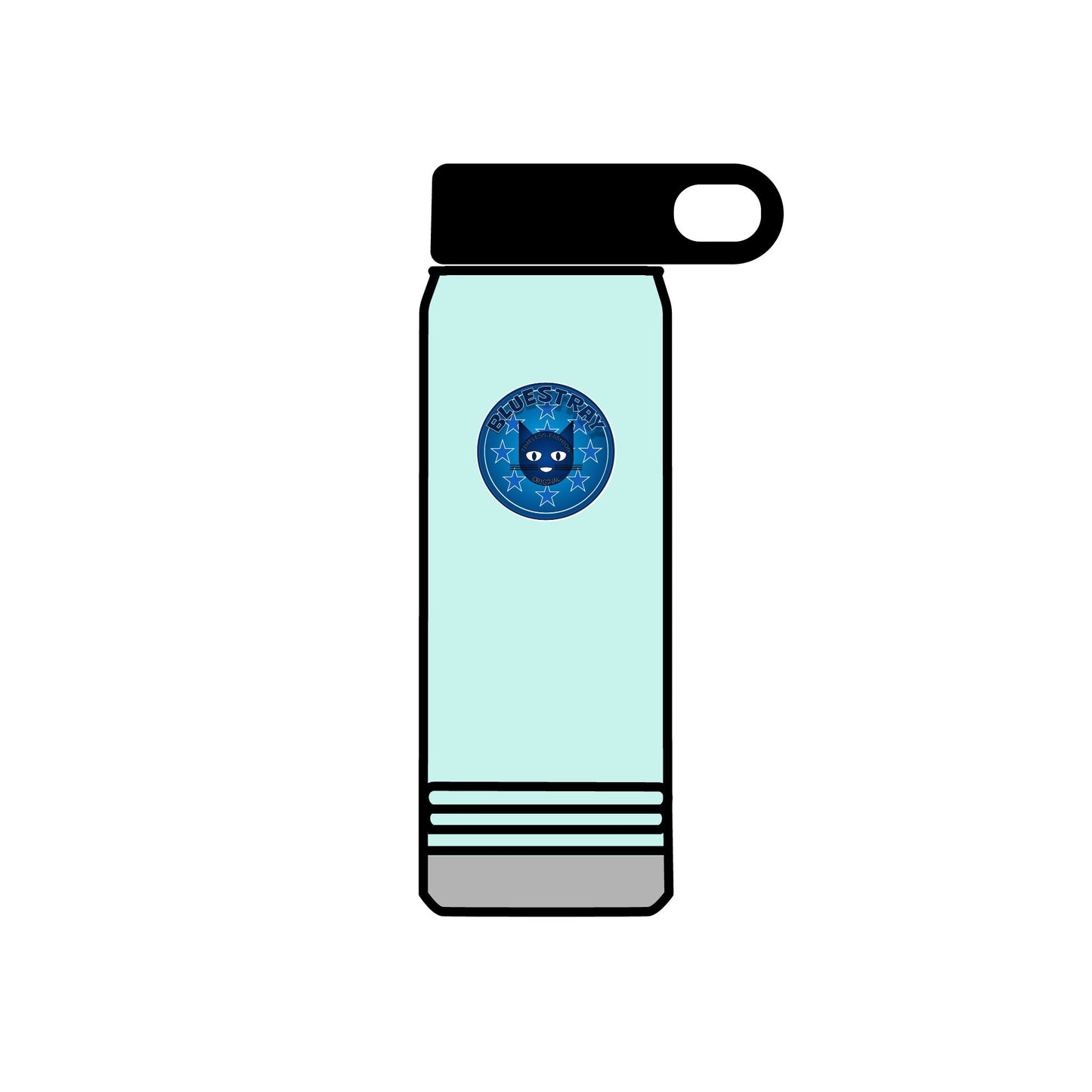 20oz Stainless Water Bottle with Bluestray Galaxy Cat Sticker — Cute Space Kitty Travel Bottle