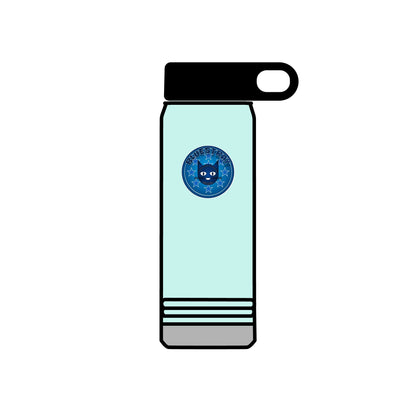 20oz Stainless Water Bottle with Bluestray Galaxy Cat Sticker — Cute Space Kitty Travel Bottle