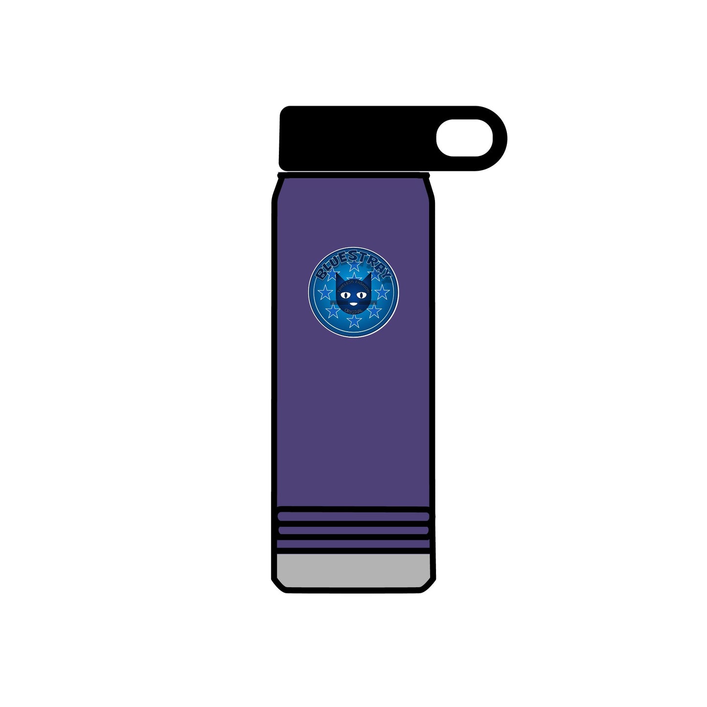 20oz Stainless Water Bottle with Bluestray Galaxy Cat Sticker — Cute Space Kitty Travel Bottle