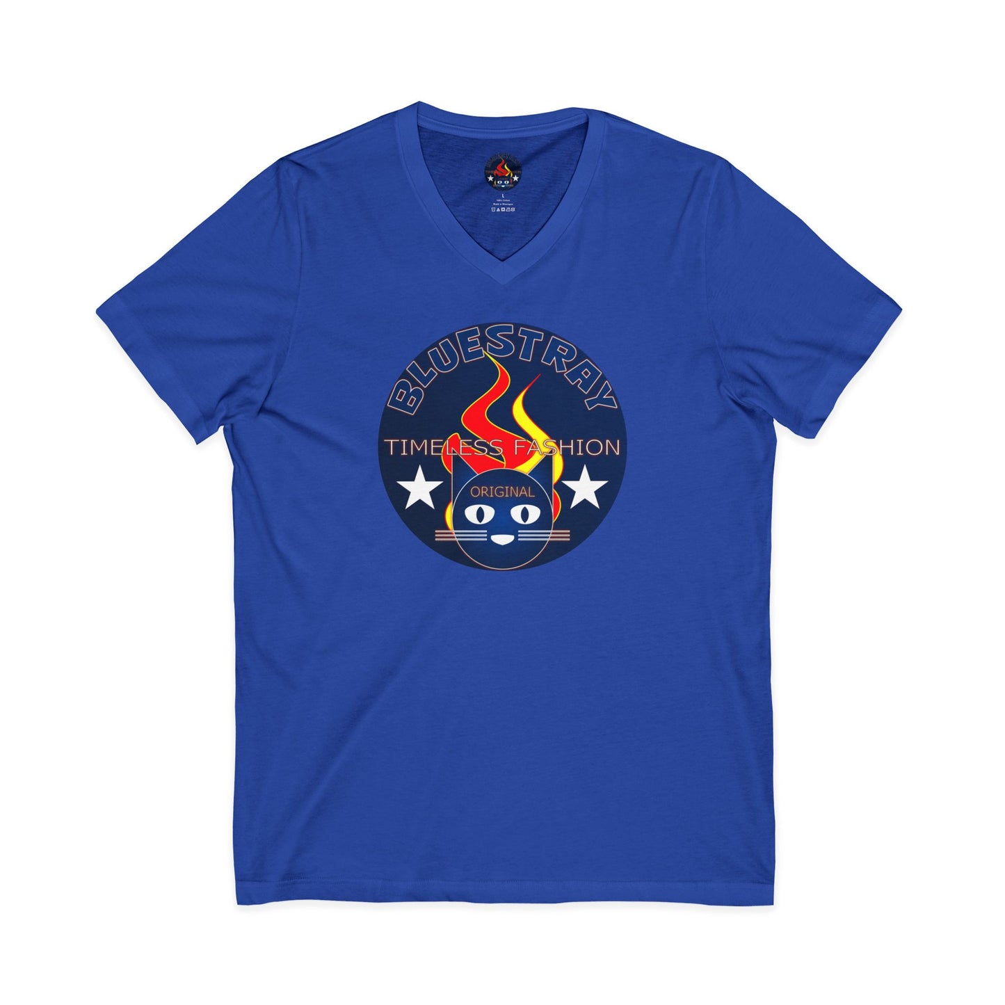 Time Station Equestrian Bluestray Cat V-Neck Tee