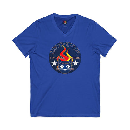 Time Station Equestrian Bluestray Cat V-Neck Tee