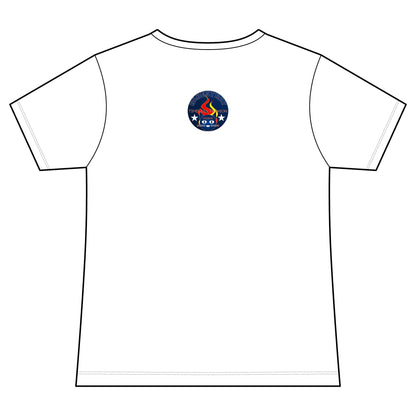 Vintage Campfire Badge Bluestray V-Neck Tee