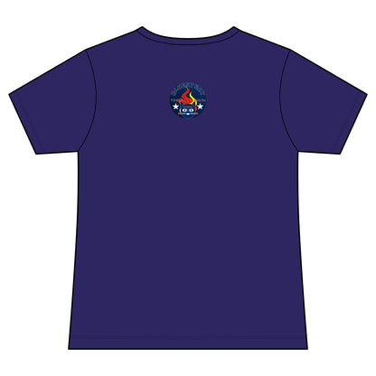 Vintage Campfire Badge Bluestray V-Neck Tee