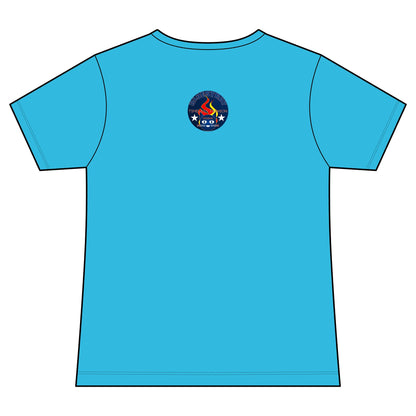 Vintage Campfire Badge Bluestray V-Neck Tee