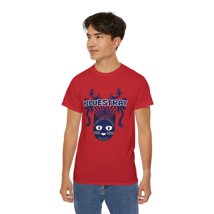 Bluestray Cat Graphic Tee — Retro Nautical Cat Design