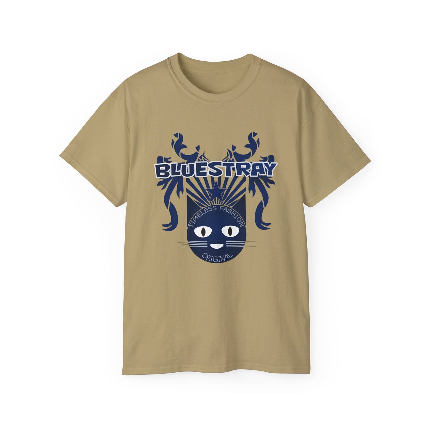 Bluestray Cat Graphic Tee — Retro Nautical Cat Design