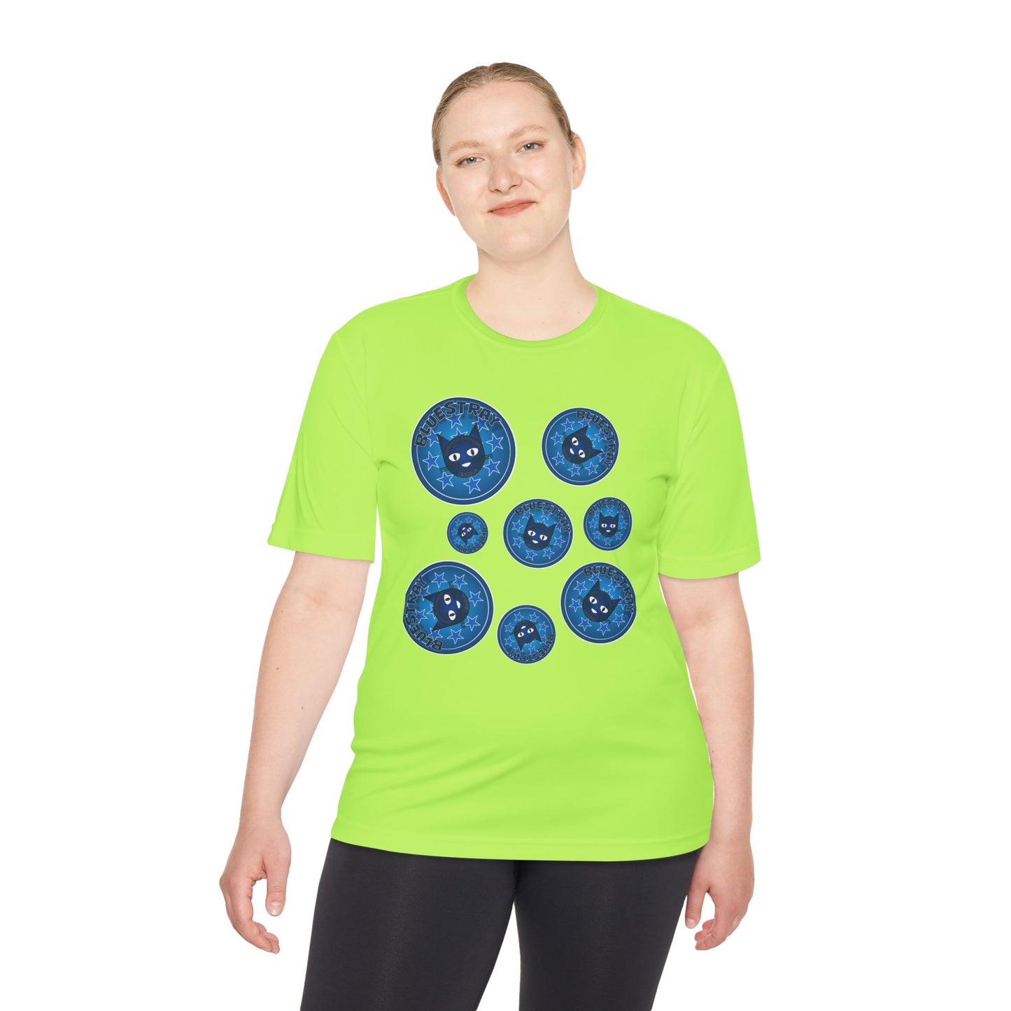 Blue Cat Galaxy Tee — "Bluestray" Graphic Moisture-Wicking Shirt
