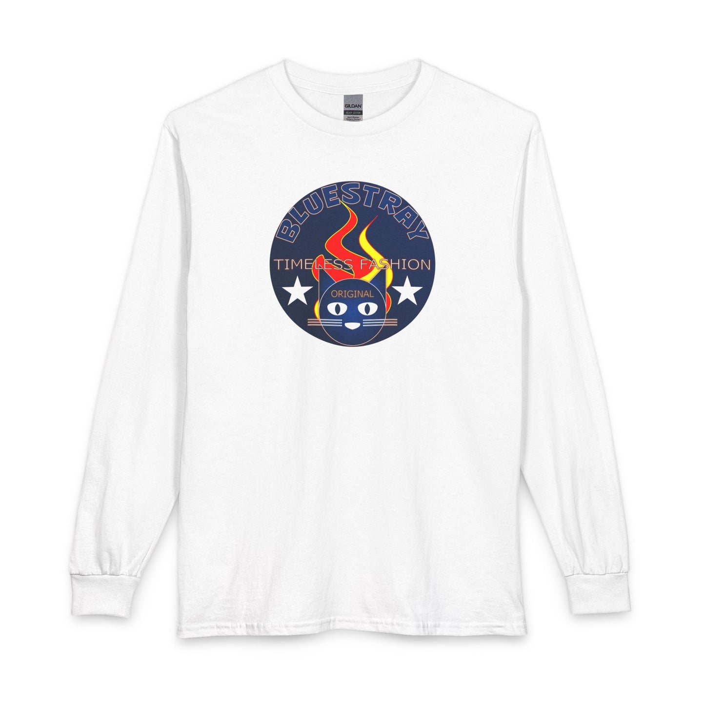 Equestrian Bluestray Time & Fashion Long Sleeve Tee — Flame Horse Logo