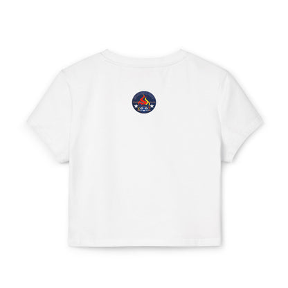Women’s Baby Tee — Bluestray Flame Cat Logo Crop Top