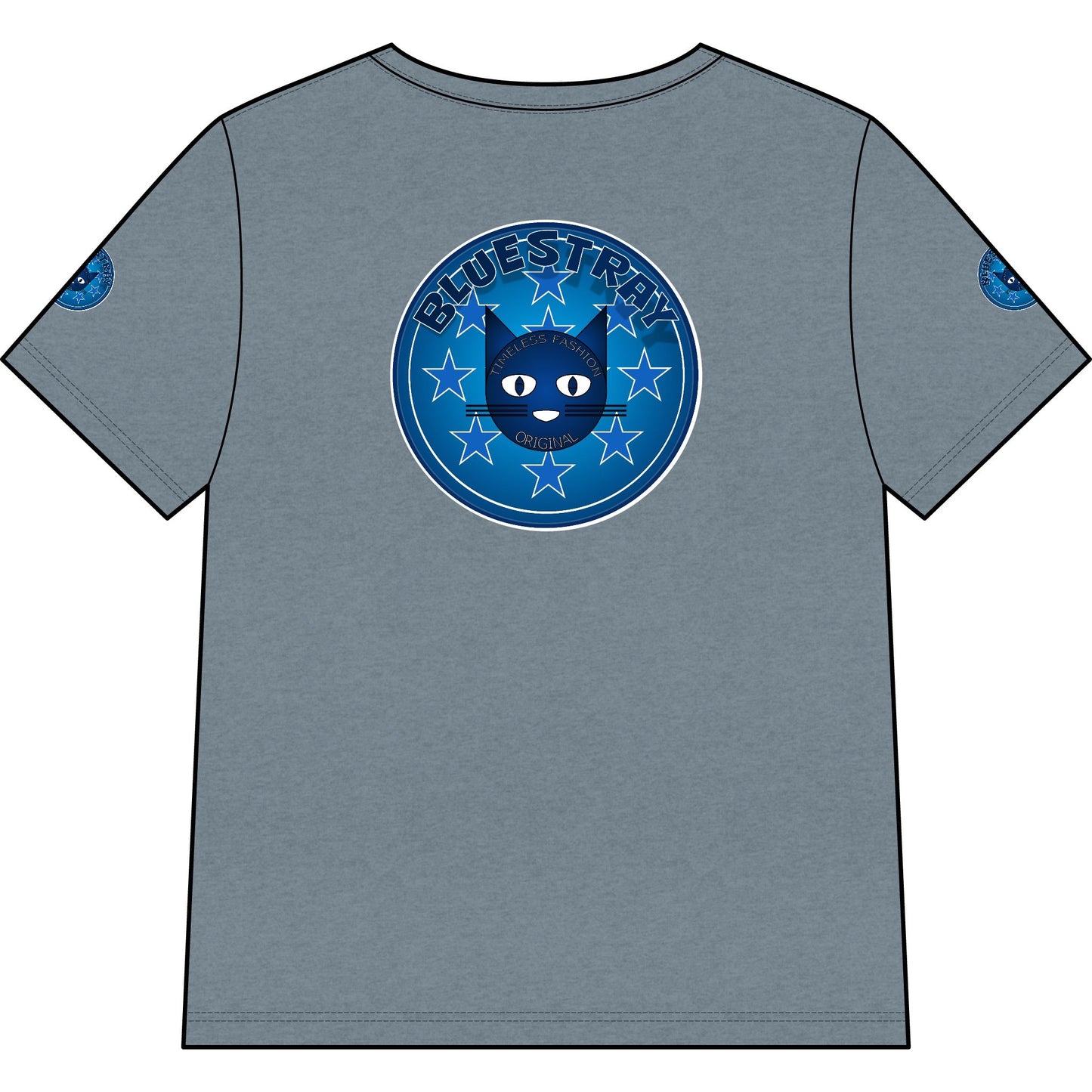 Bluestray Cat V-Neck Tee — Women's Graphic Cat Shirt