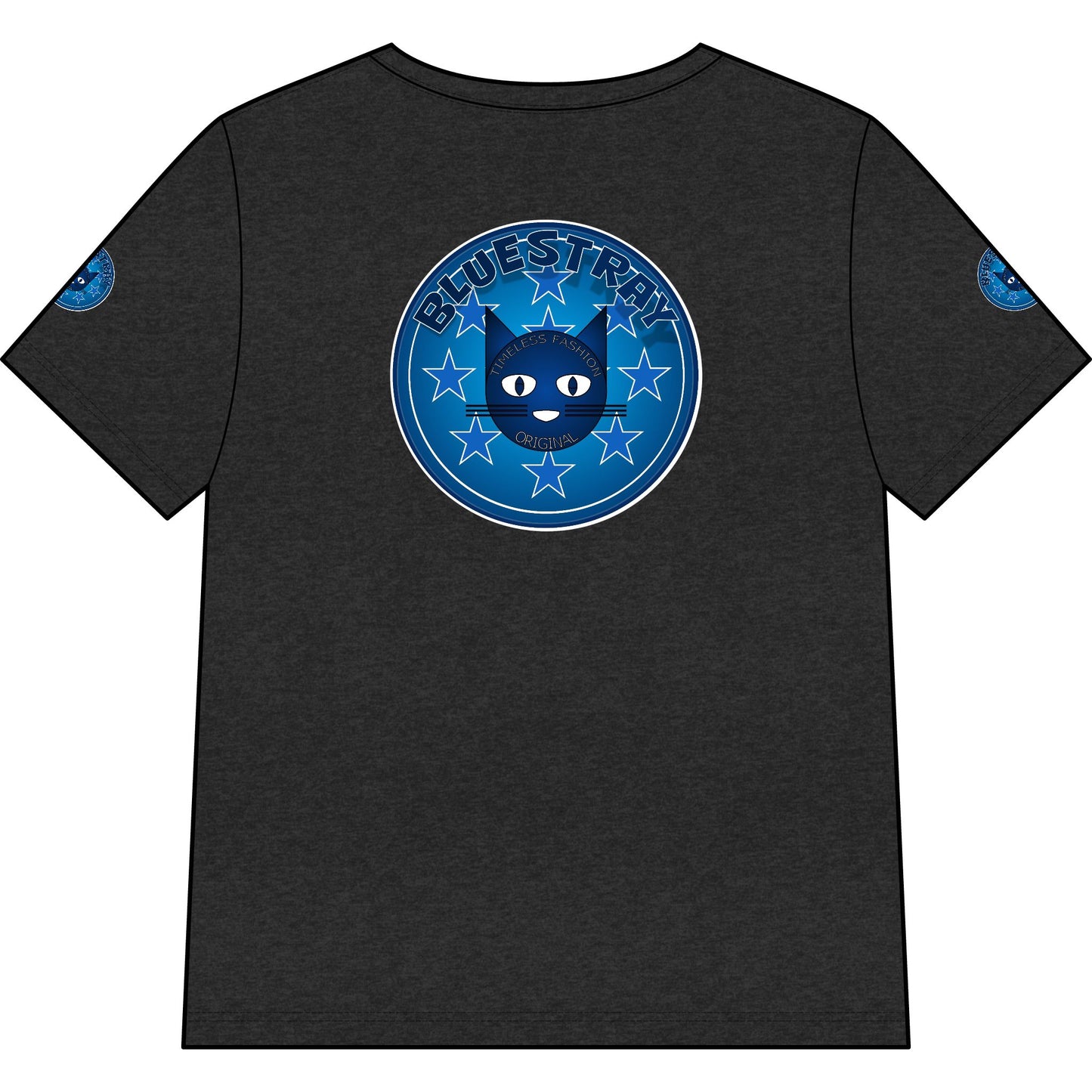 Bluestray Cat V-Neck Tee — Women's Graphic Cat Shirt