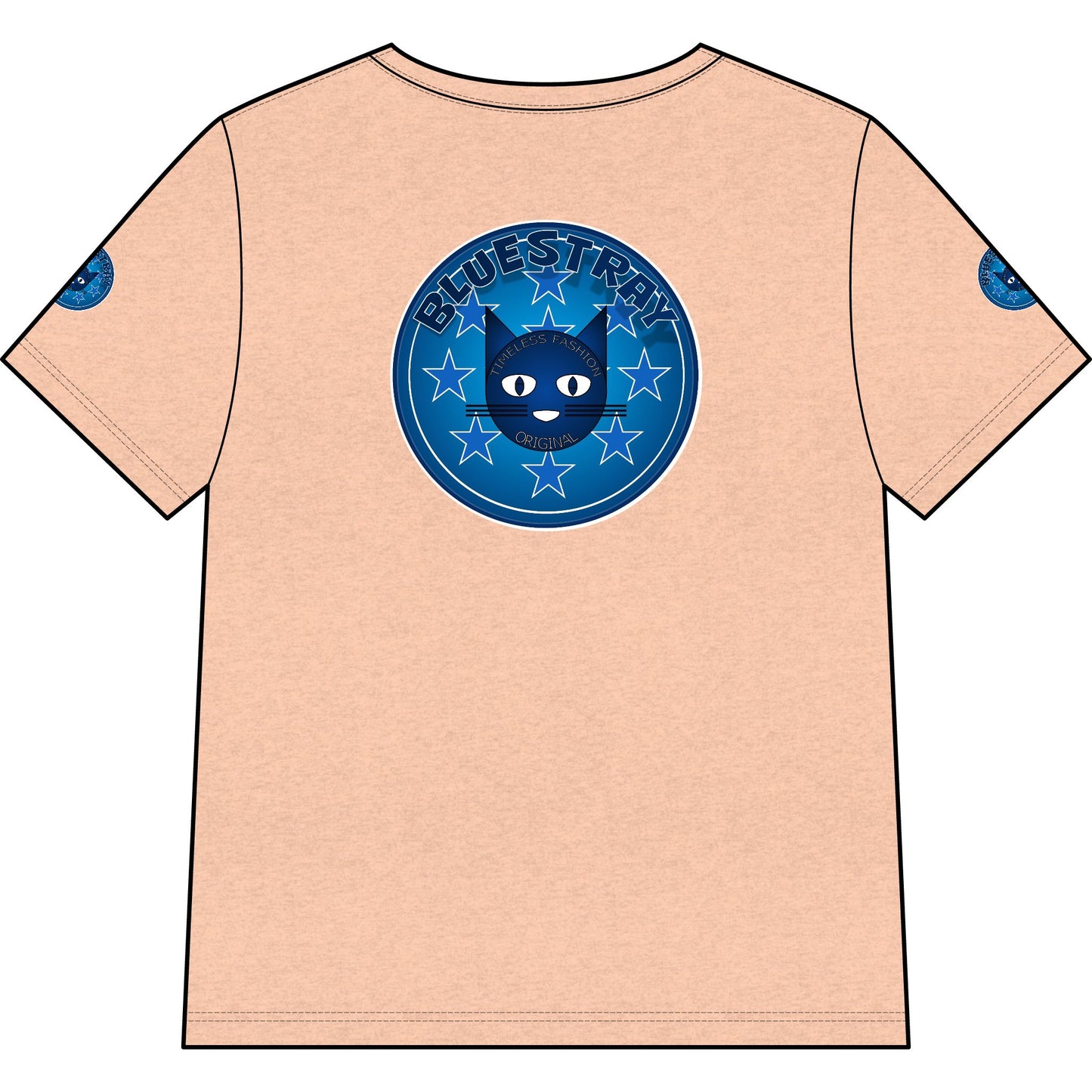 Bluestray Cat V-Neck Tee — Women's Graphic Cat Shirt