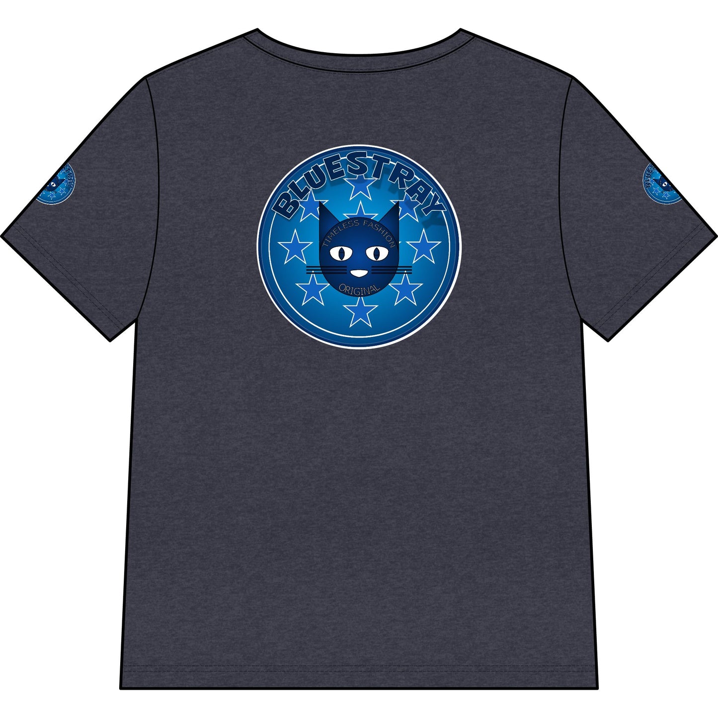 Bluestray Cat V-Neck Tee — Women's Graphic Cat Shirt