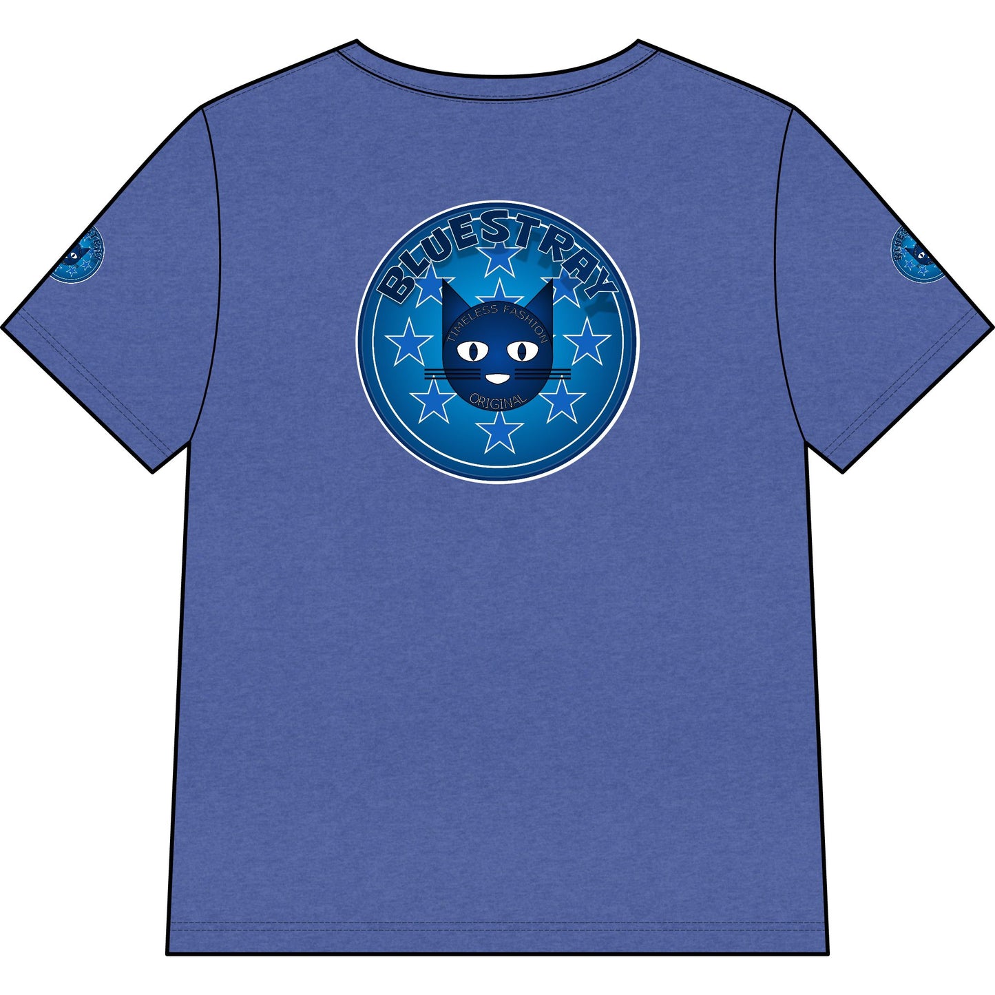 Bluestray Cat V-Neck Tee — Women's Graphic Cat Shirt