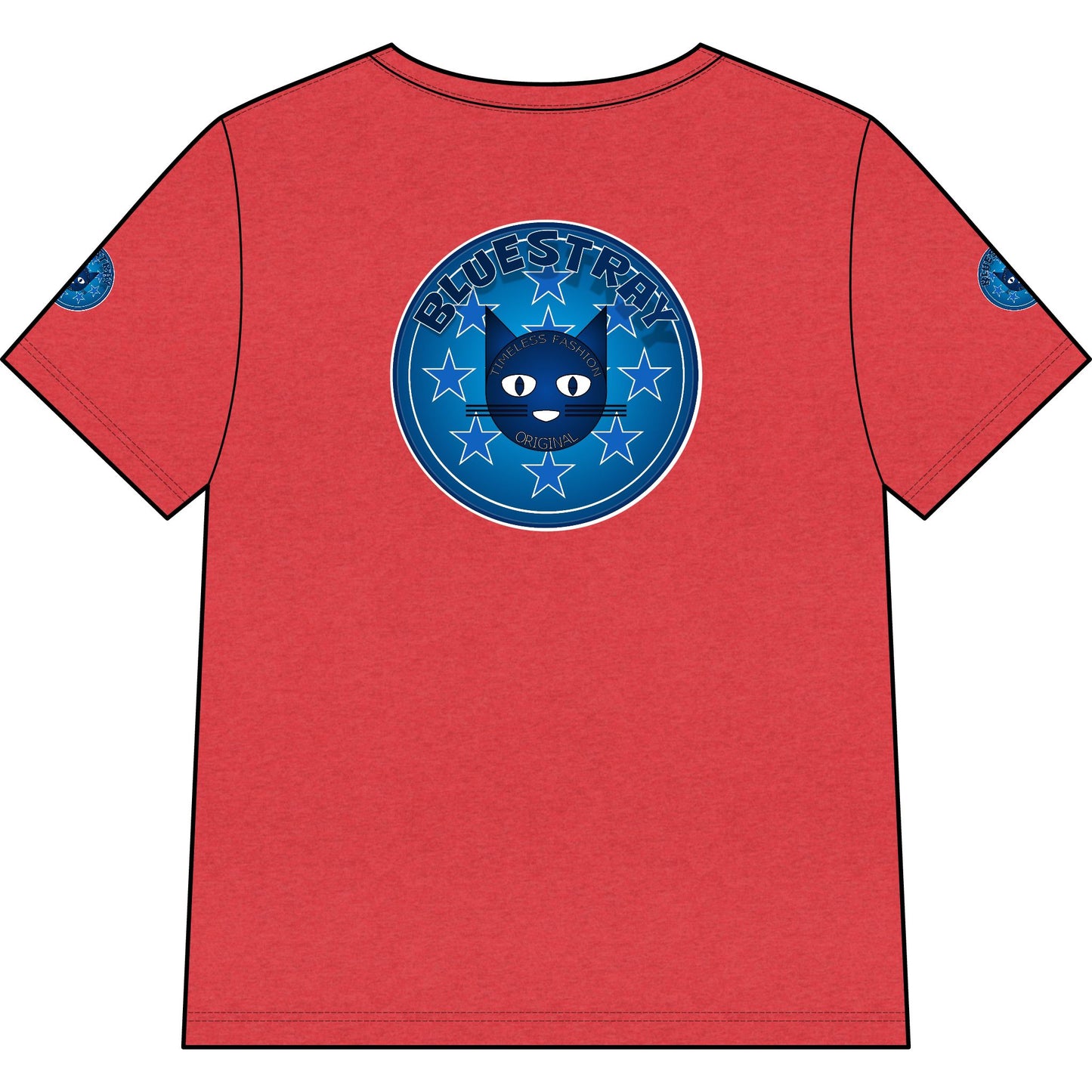 Bluestray Cat V-Neck Tee — Women's Graphic Cat Shirt