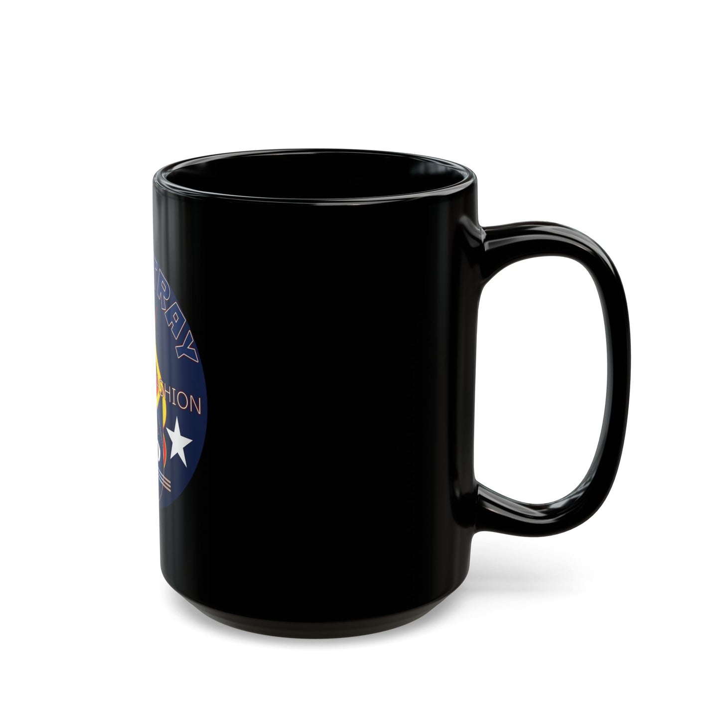 Black Ceramic Mug — ‘Bluestray Timeless Fashion’ Cat Logo (11oz & 15oz)