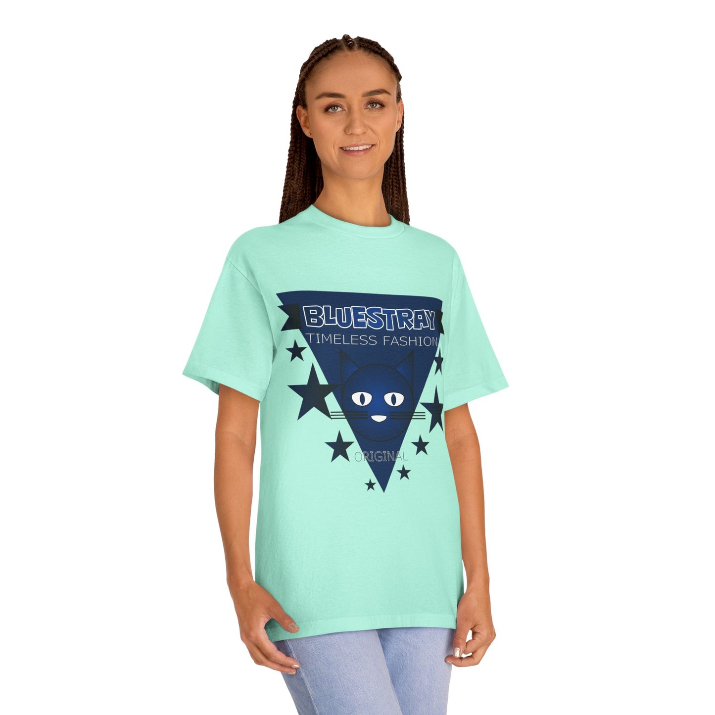 Bluestray Timeless Fashion Tee — Vintage Cat Triangle Logo T‑Shirt