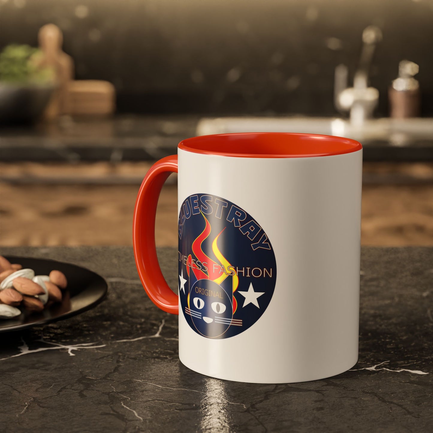 Bluestray Cat Logo Mug — Colorful 11oz/15oz Ceramic Coffee Cup