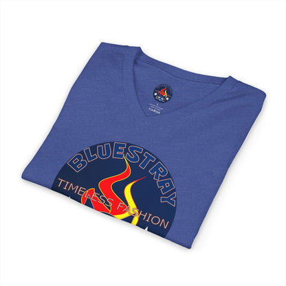 Time Station Equestrian Bluestray Cat V-Neck Tee