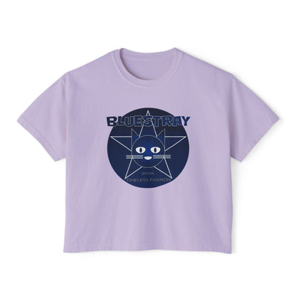 Bluestray Cat Graphic Tee — Women's Boxy Casual Top