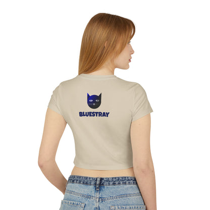 Women's Baby Tee — 'Bluestray' Cat Graphic Crop Top