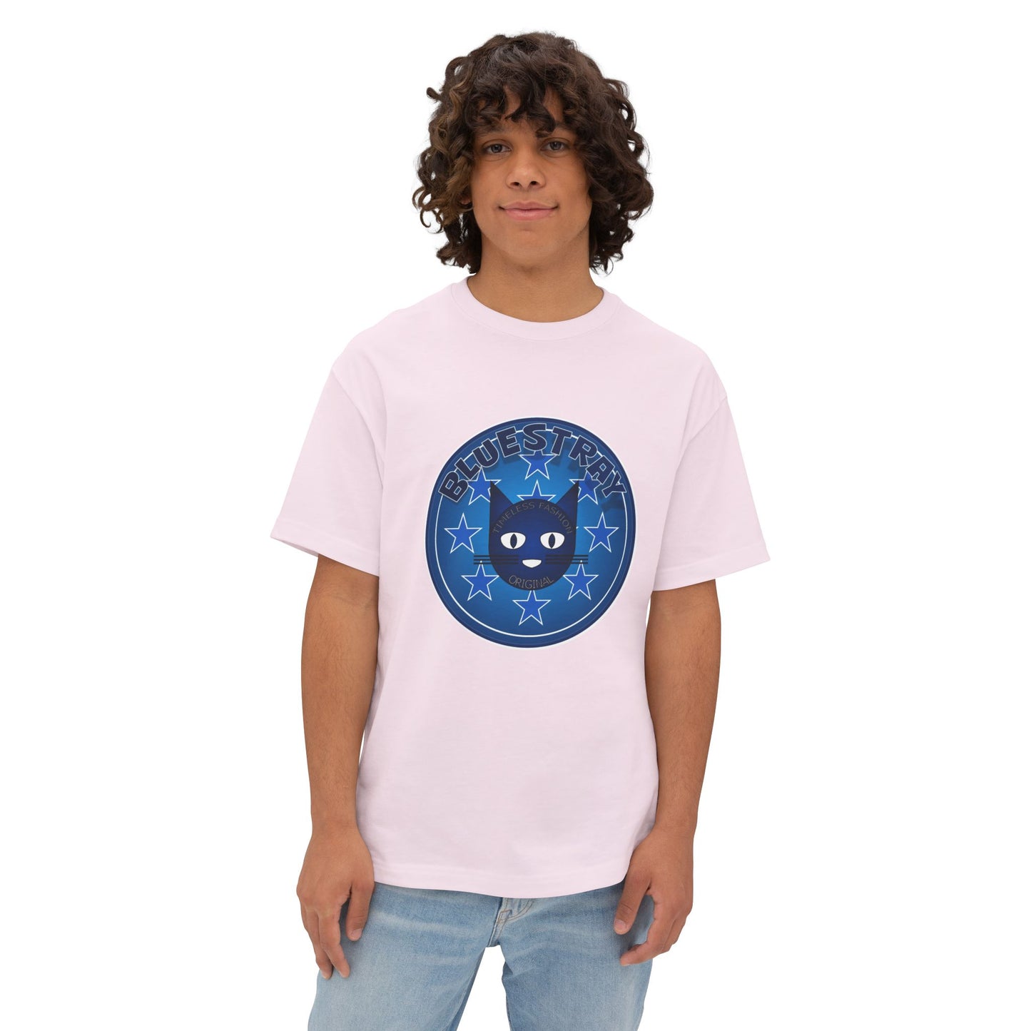 Blue Cat Stars Tee — "Bluestray" Graphic T-Shirt