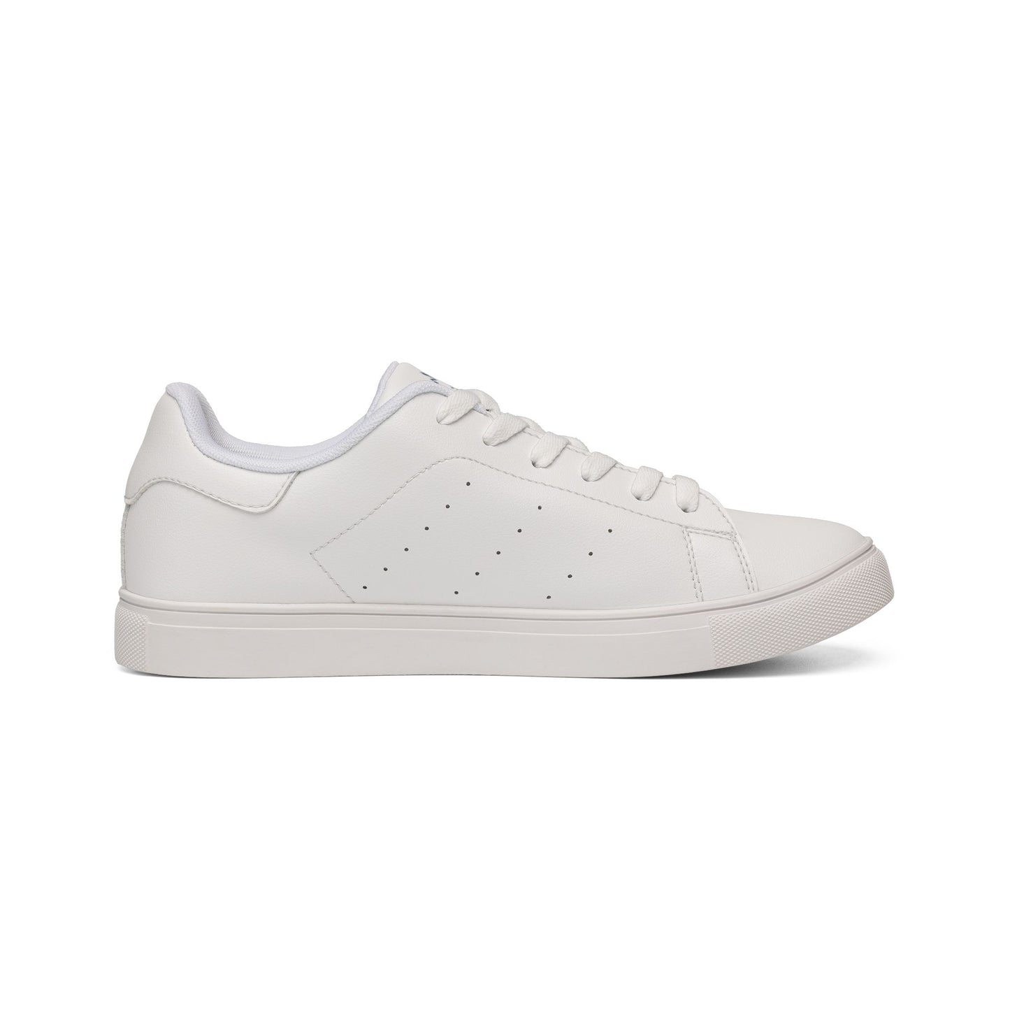 Bluestray Leather Low-Top Sneakers — Classic White Casual Shoes with Subtle Crest Accent