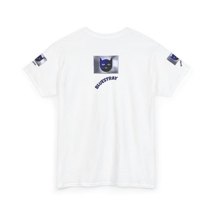 Bluestray Cat Graphic Tee — Retro Blue Cat Design