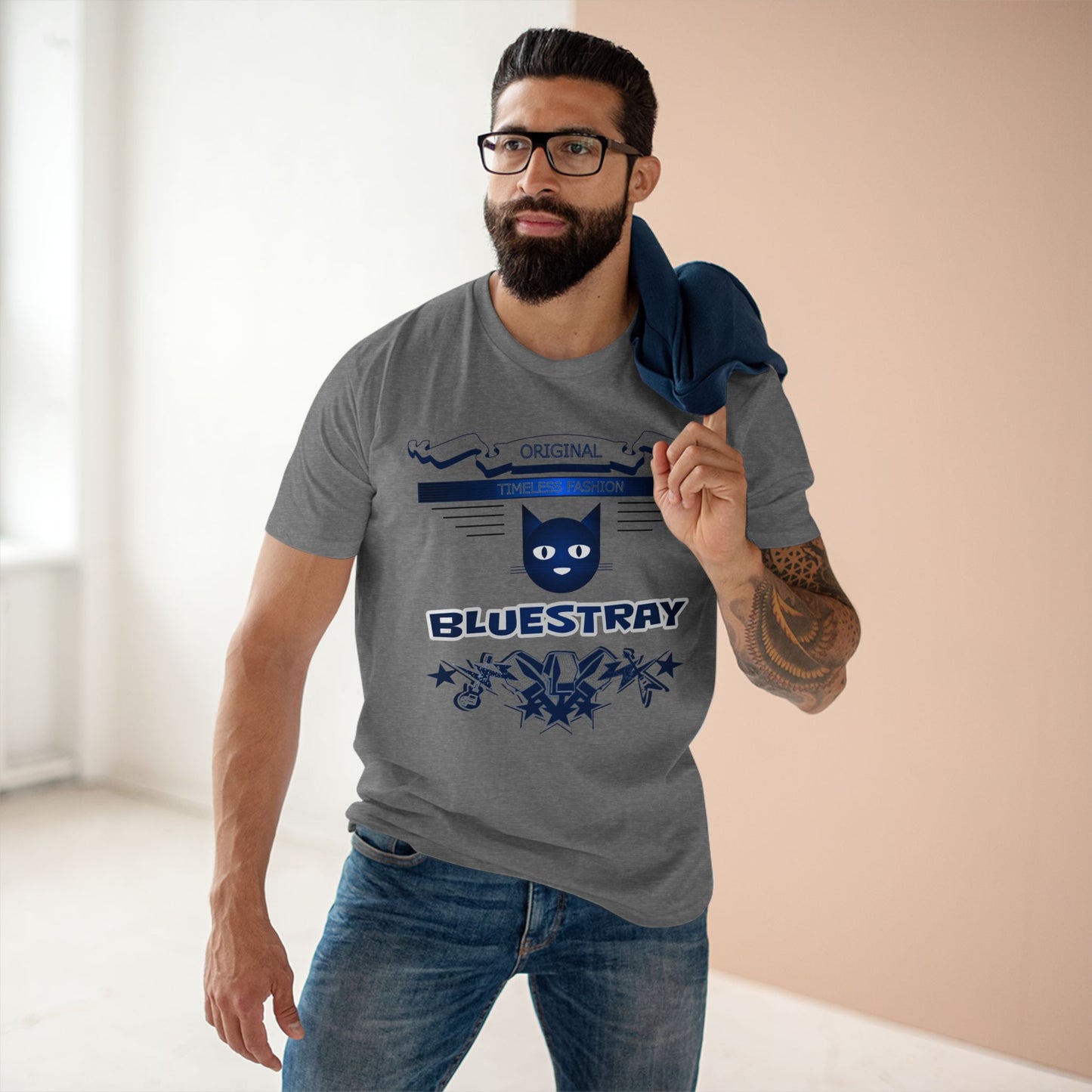 Bluestray Graphic Tee — Retro Cat Logo T-Shirt