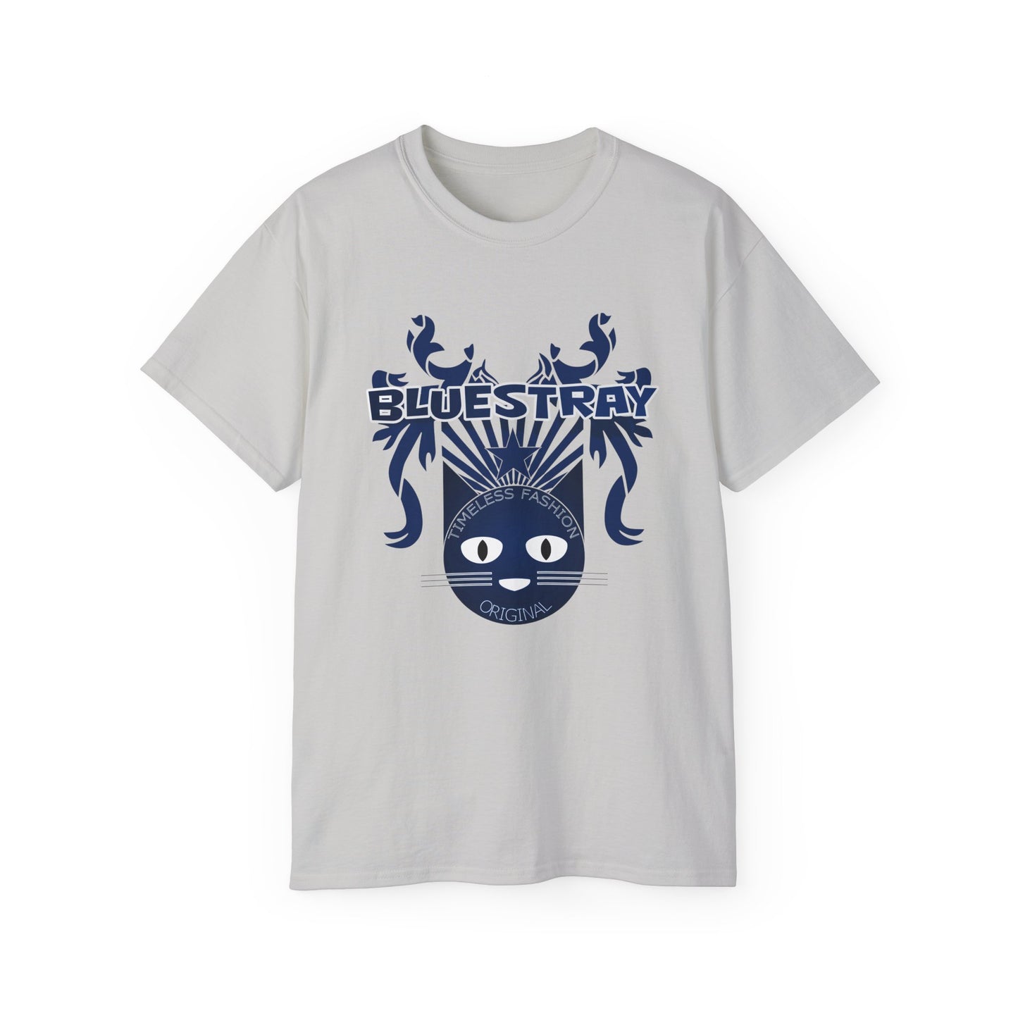 Bluestray Cat Graphic Tee — Retro Nautical Cat Design