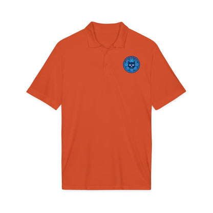 Embroidered Bluestray Cat Patch Polo Shirt — Cute Cat Logo Performance Golf Polo