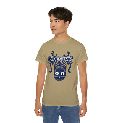Bluestray Cat Graphic Tee — Retro Nautical Cat Design