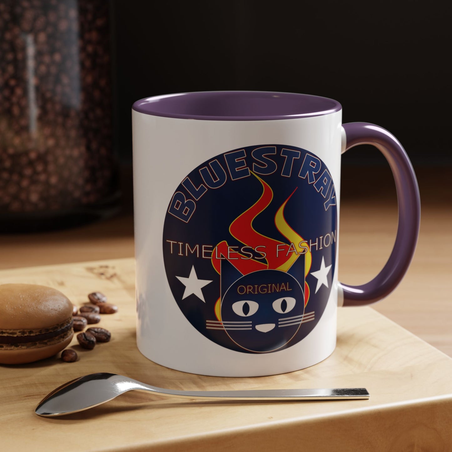 Bluestray Timeless Fashion Accent Coffee Mug — Retro Cat Logo 11/15oz