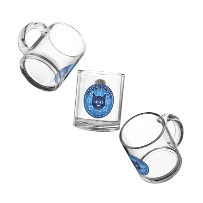 Glass Mug — Bluestray Cat Emblem 10oz Clear Coffee Cup