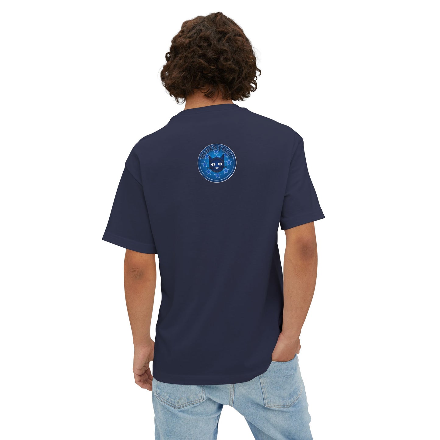 Blue Cat Stars Tee — "Bluestray" Graphic T-Shirt