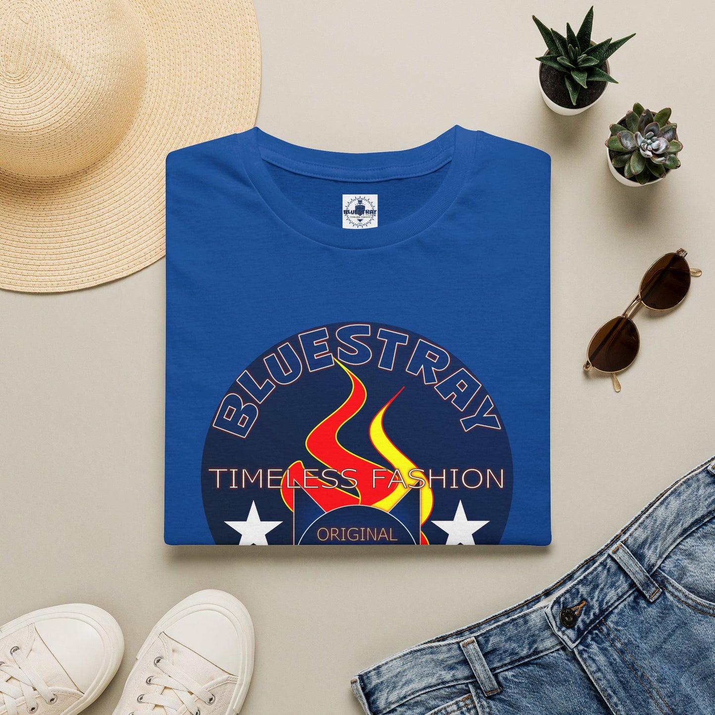 T-Shirt — Bluestary Timeless Fashion Graphic Tee (Flame Logo)