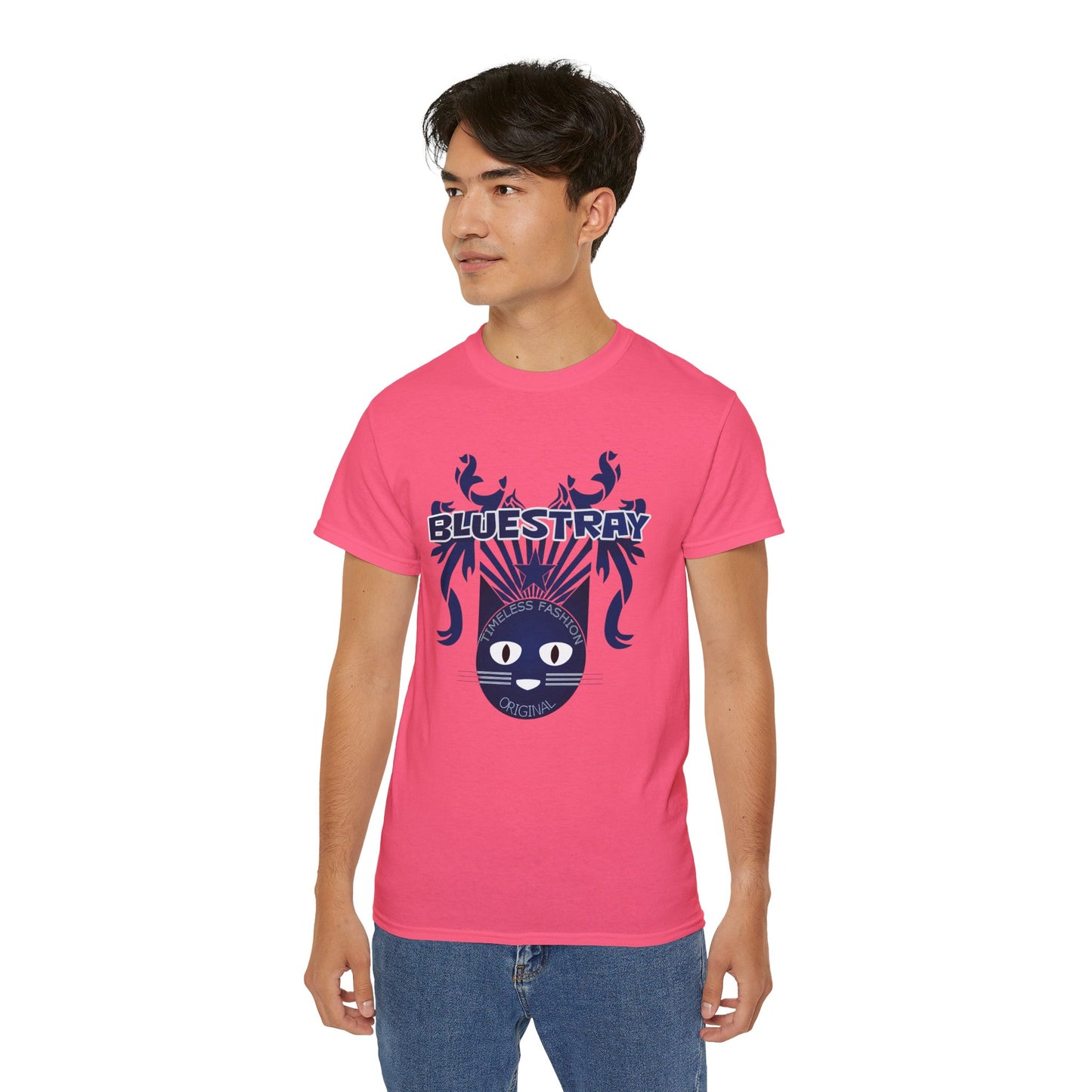 Bluestray Cat Graphic Tee — Retro Nautical Cat Design